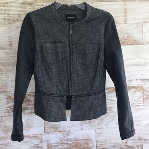 DKNY Denim Faux Leather Jacket SZ S